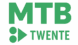 Logo van MTB Twente met donkergroene letters en het mountainbike route-symbool linksonder