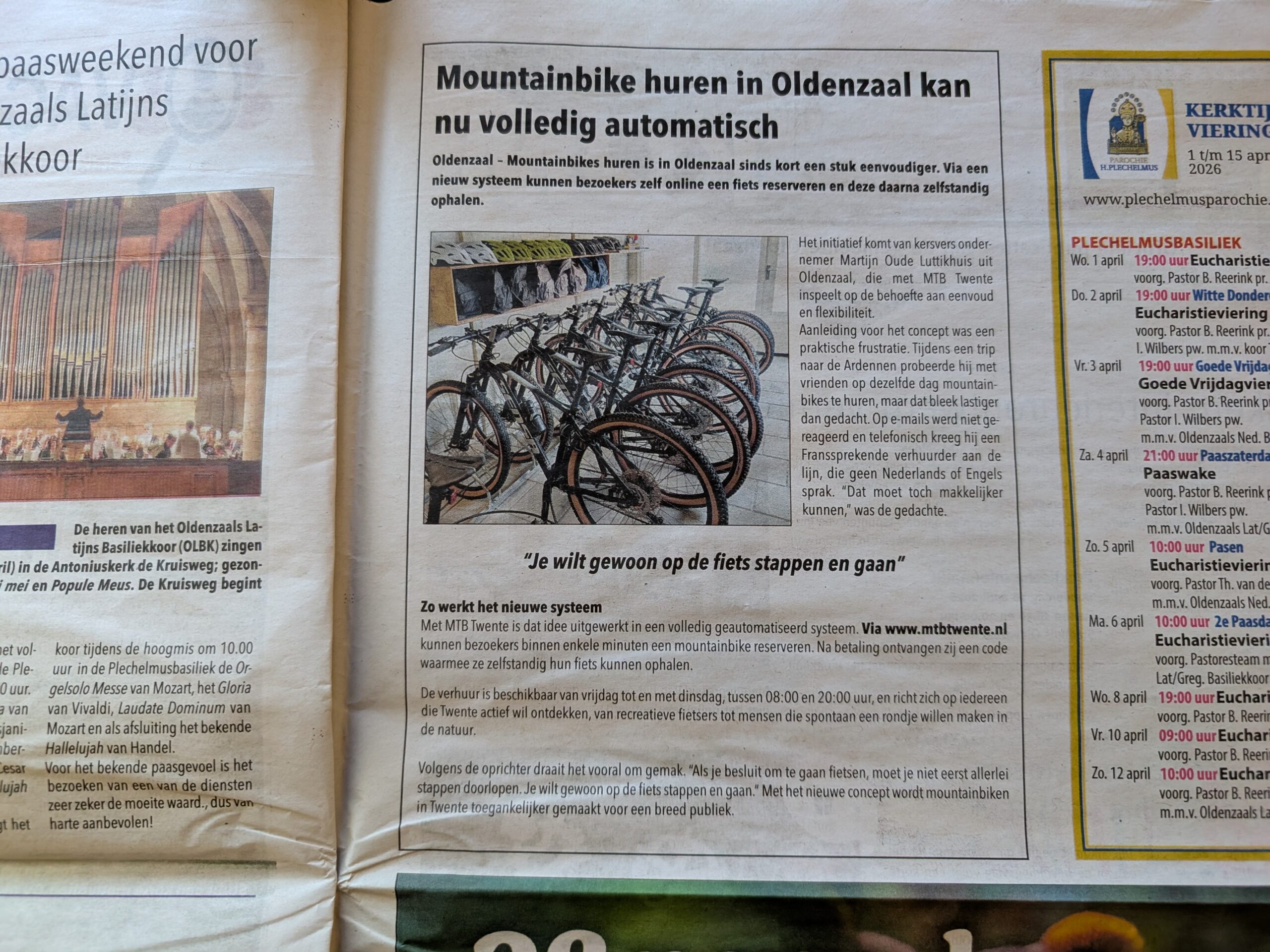 Artikel in De Glimlach van Twente over MTB Twente